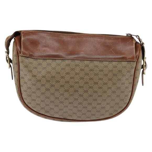 GUCCI Micro GG Supreme Shoulder Bag PVC Beige Gold - Picture 2 of 16